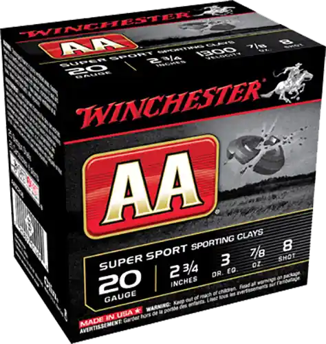 Winchester Ammo AA Super Sport 20 Gauge 2.75" 7/8 oz 8 Shot 25 Bx/ 10 Cs