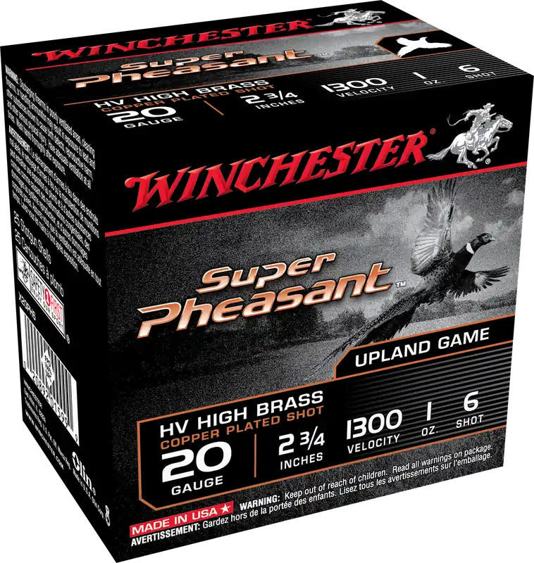 Winchester Ammo Super Pheasant Magnum High Brass 20 Gauge 2.75" 1 oz 6 Shot 25 Bx/ 10 Cs