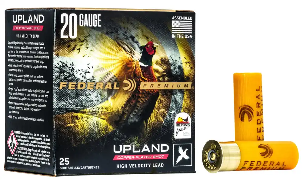 Federal Premium Wing-Shok Pheasant Forever High Velocity 20 Ga 2.75" 1 oz 7.5 Copper-plated Lead Shot 25 Shells Per Box