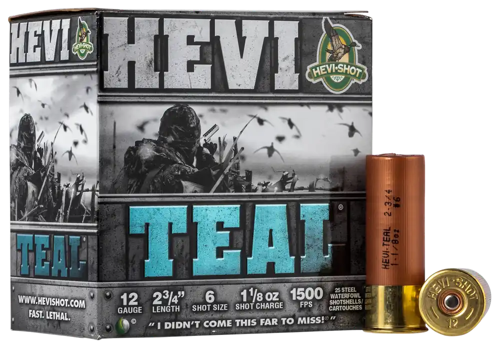 HEVI-Shot Hevi-Teal 12 Gauge 2.75" 1 1/8 oz 6 Shot 25 Bx/ 10 Cs