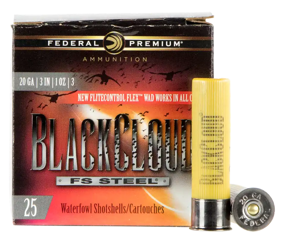 Federal Black Cloud FS Steel 20 Gauge 3" 1 oz 3 Shot 25 Bx/ 10 Cs