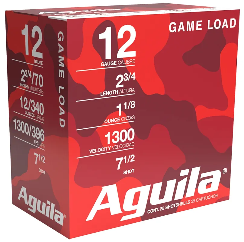 Aguila Competition Game & Target 12 Ga 2.75" 1 oz 7.5 Lead Shot 25 Shells Per Box