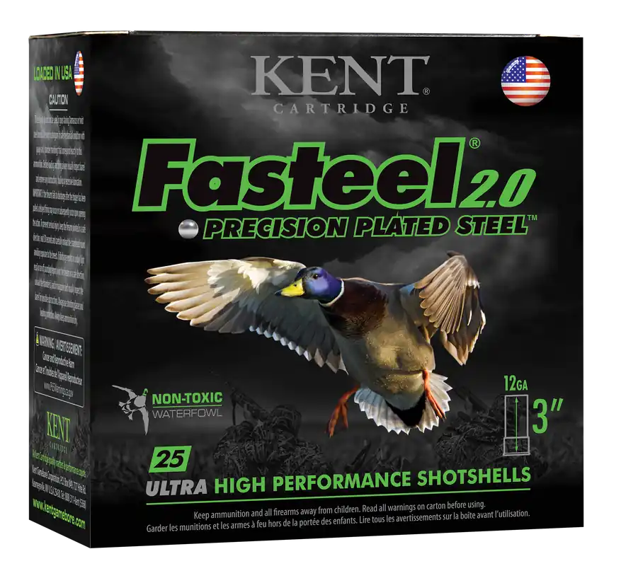 Kent Cartridge Fasteel Waterfowl 12 Gauge 3" 1-3/8 oz 4 Shot 25 Bx/ 10 Cs
