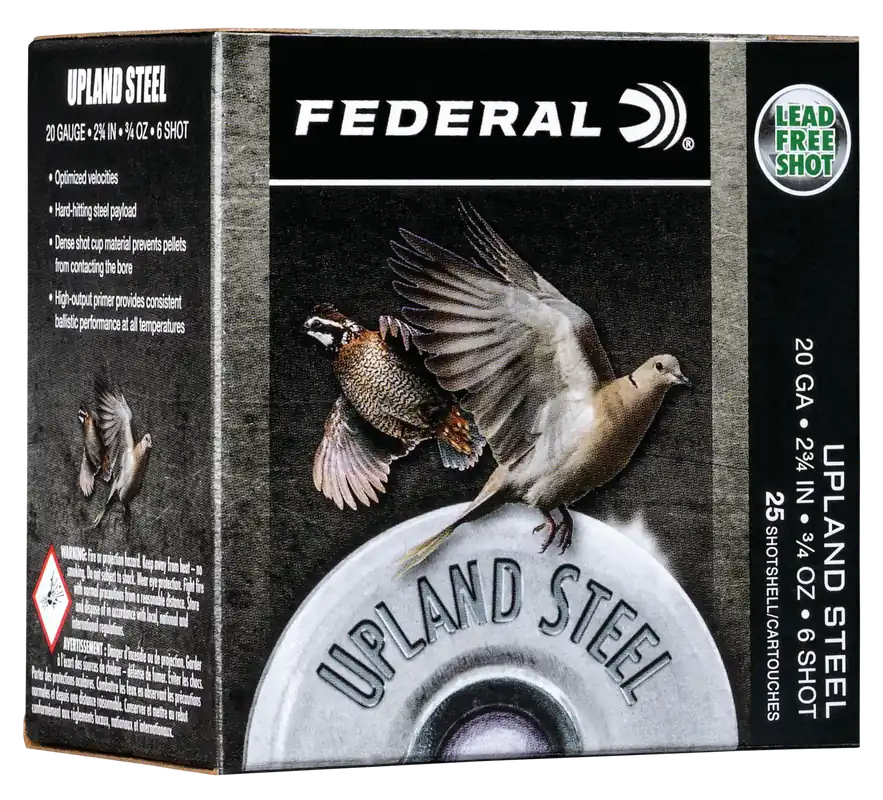 Federal Upland Steel 20 Gauge 2.75" 3/4 oz 6 Shot 25 Bx/ 10 Cs