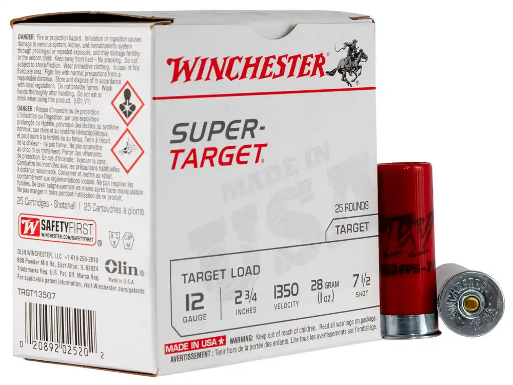 Winchester Ammo Super Target 12 Gauge 2.75" 1 oz 7.5 Shot 25 Bx/ 10 Cs