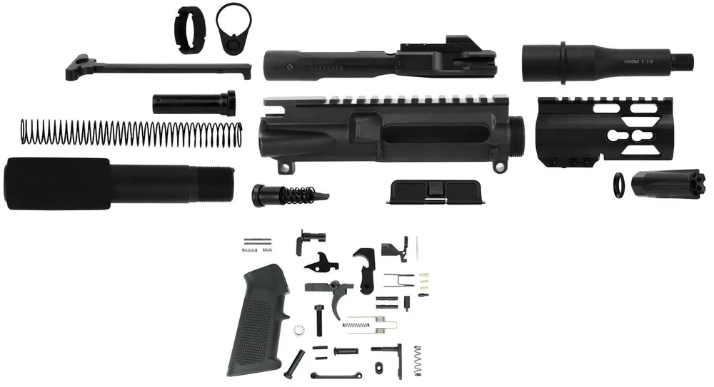 TacFire AR Build Kit, KeyMod, 9mm Luger, Black, Steel