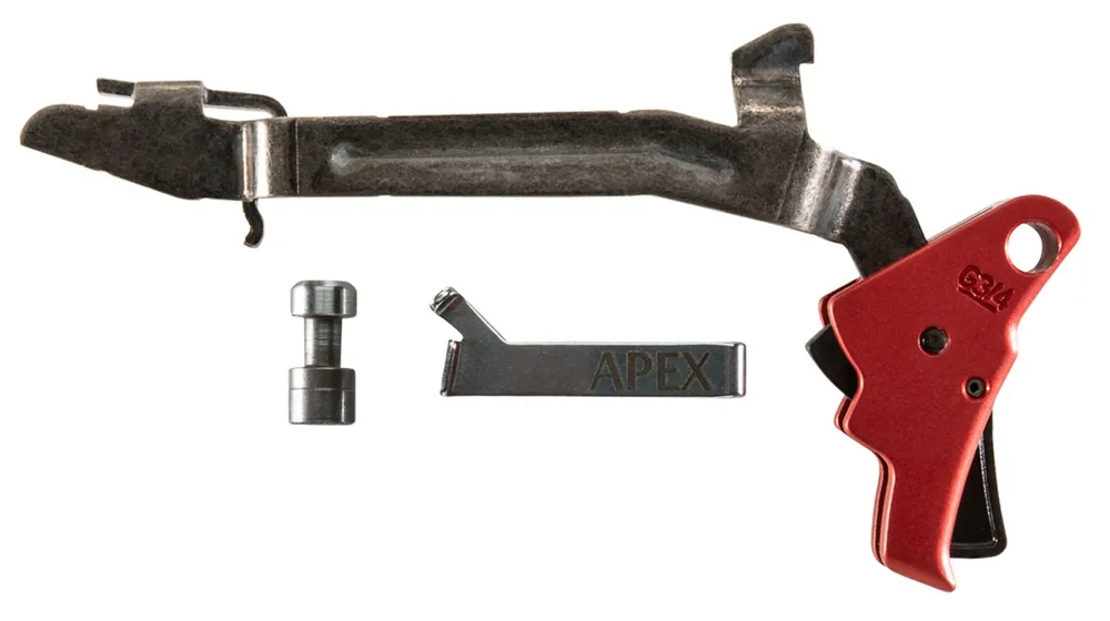 Apex Tactical Action Enhancement Trigger Kit Drop-in Trigger with Gen3 Factory Trigger Bar & Red Finish for Glock 17,17L,19,22-27,31-35 Gen3-4