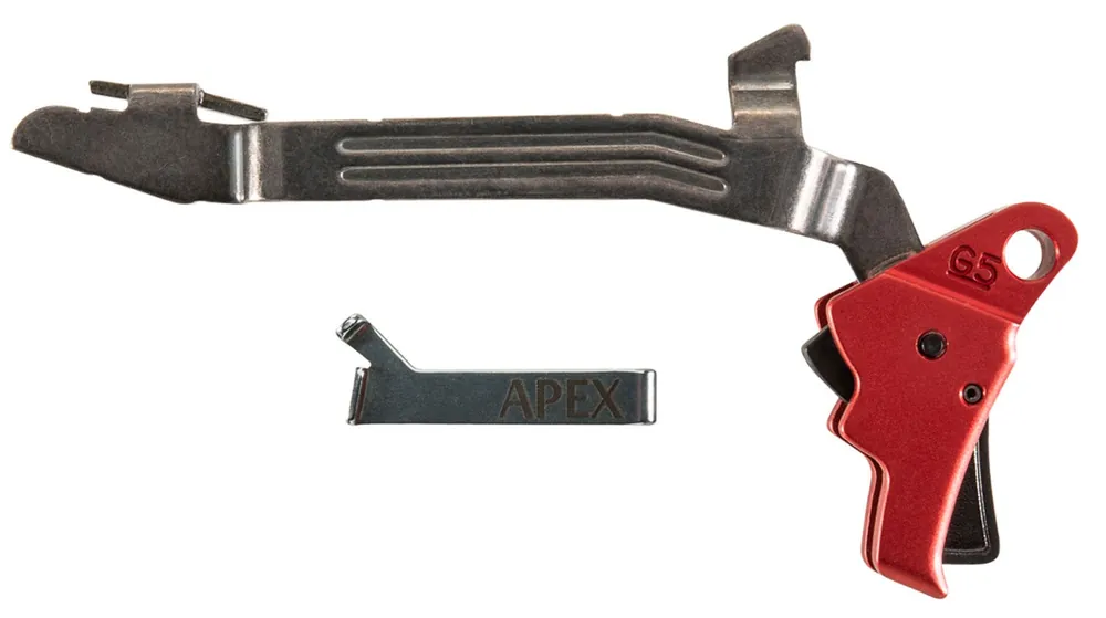 Apex Tactical Action Enhancement Kit Drop-in Trigger with Apex Trigger Bar & Red Finish for Glock 17,19,19x,26,34,45 Gen5