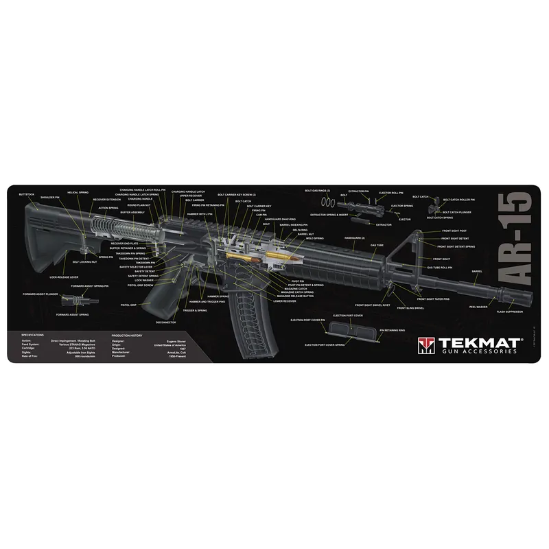 TekMat AR-15 3D Cutaway Cleaning Mat Parts Diagram