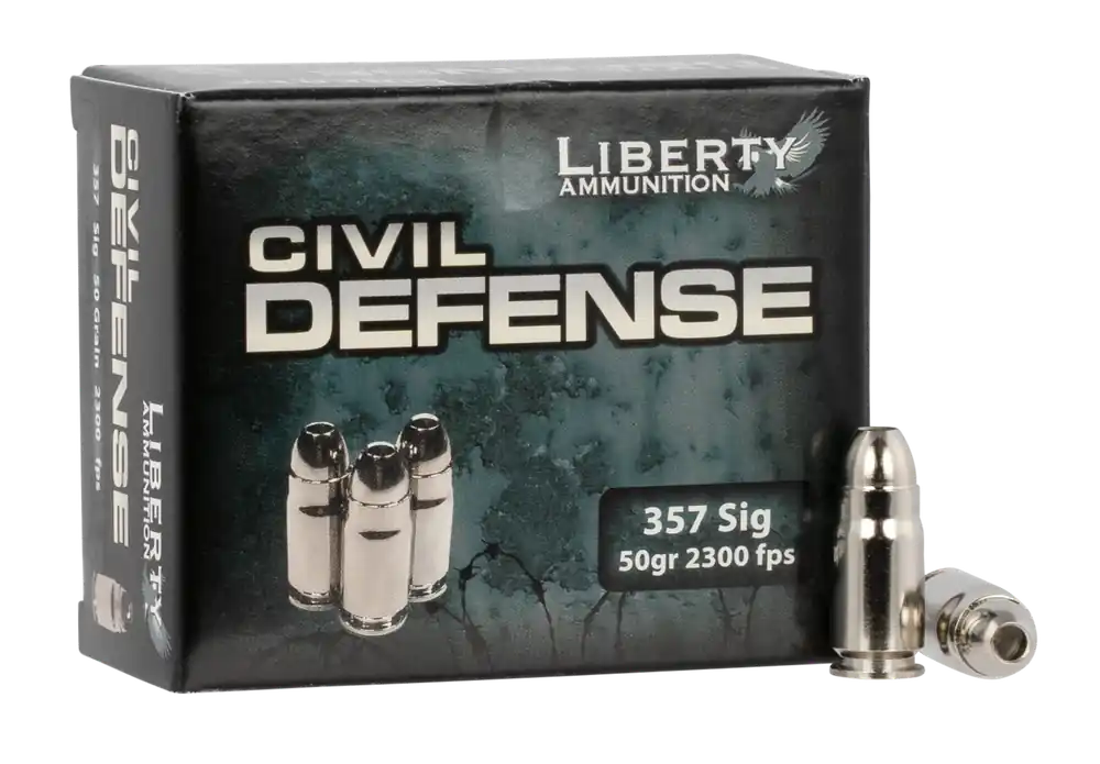 Liberty Ammo Civil Defense 357 Sig 50gr HP 20rd Box