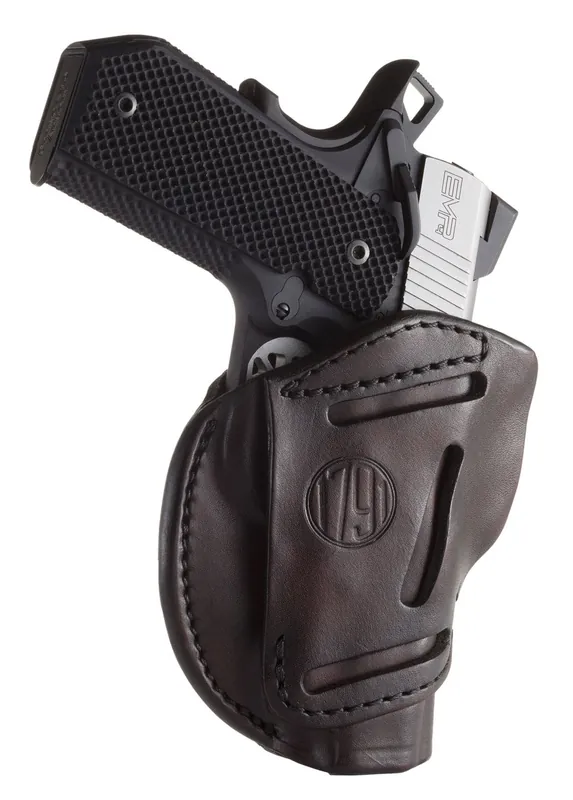 1791 Gunleather 3 Way OWB Signature Brown Leather Fits 1911 3-4"/Glock 48 Belt Loop Mount Ambidextrous Hand