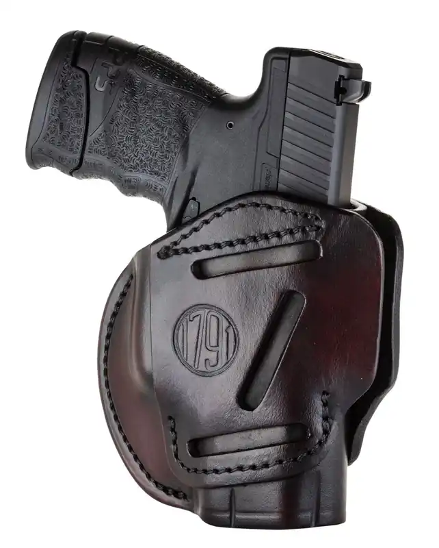 1791 Gunleather 3 Way OWB Signature Brown Leather Fits Glock 26/Ruger LC9/S&W Shield Ambidextrous Hand