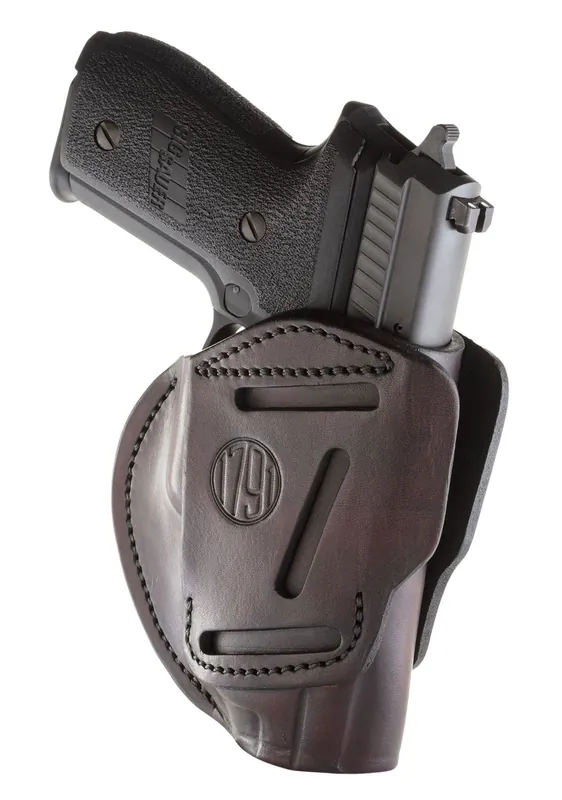 1791 Gunleather 3 Way OWB Signature Brown Leather Fits Glock 17/H&K VP9 Ambidextrous Hand