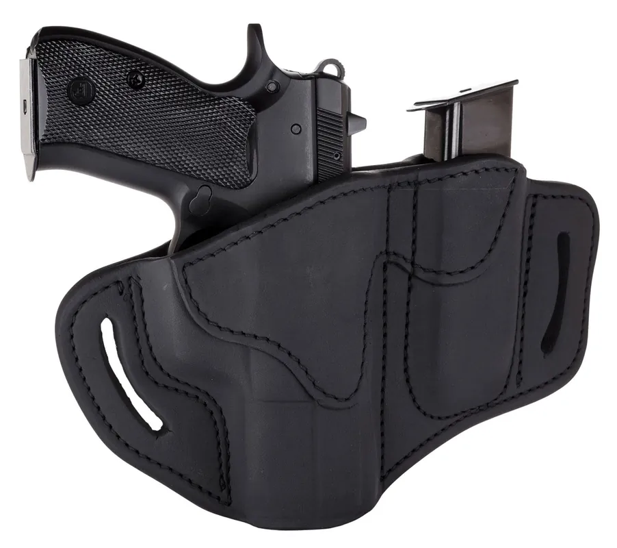 1791 Gunleather BH2.1M1.2 Holster w/Mag Combo OWB Stealth Black Leather Fits Glock 19/23/25-30/; HK40c; S&W MP9/MP40 RH