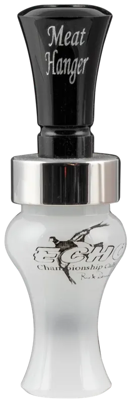 Echo Calls Meat Hanger Double Reed Mallard Sounds Duck Call Black/Pearl Acrylic