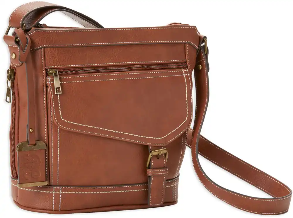 Bulldog Bucket Purse w/Holster Brown Leather Most Sm Pistols & Revolvers Ambidextrous Hand