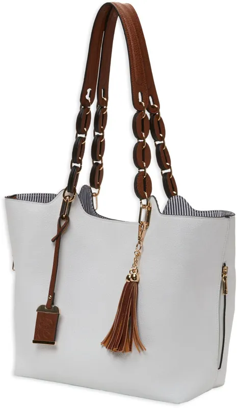 Bulldog Tote Purse w/Holster White Leather Most Sm Pistols & Revolvers Ambidextrous Hand