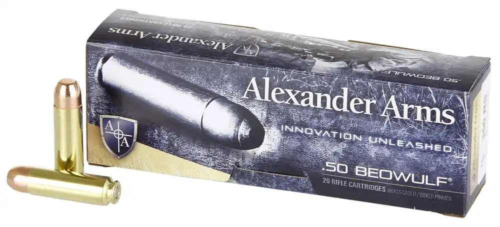 Alexander Arms Round Shoulder 50 Beowulf 350 Gr. Flat Point 20/Box