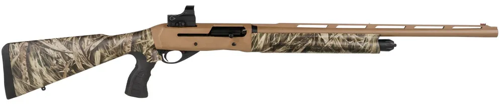 Girsan Gobbler 12 Gauge with 24" Barrel, 3.5" Chamber, 5+1 Capacity, Bronze Cerakote Metal Finish & Camo Fixed Pistol Grip Synthetic Stock Right Hand (Full Size) Includes Red Dot