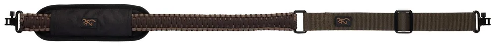 Browning Paracord Sling made of Brown with Tan Trim Paracord, 31"-36.50" OAL, Adjustable Design & Swivels for Rifle/Shotgun