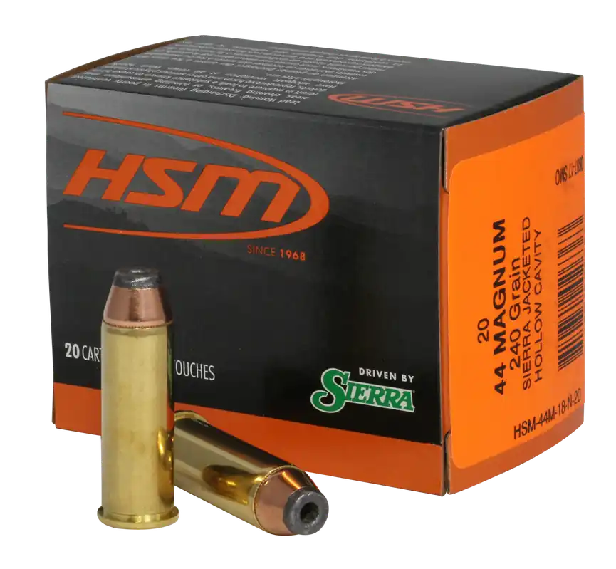 HSM Pro Pistol 44 Rem Mag 240 gr Jacketed Hollow Cavity 20 Bx/ 20 Cs