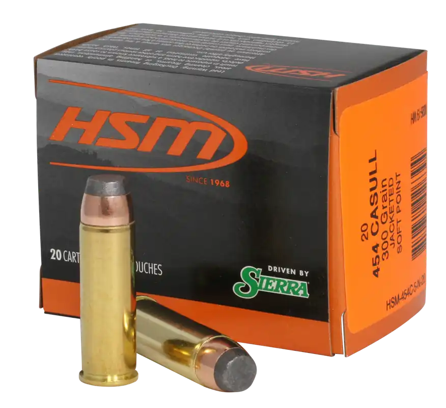 HSM Pro Pistol 454 Casull 300 gr Jacketed Soft Point 20 Bx/ 20 Cs