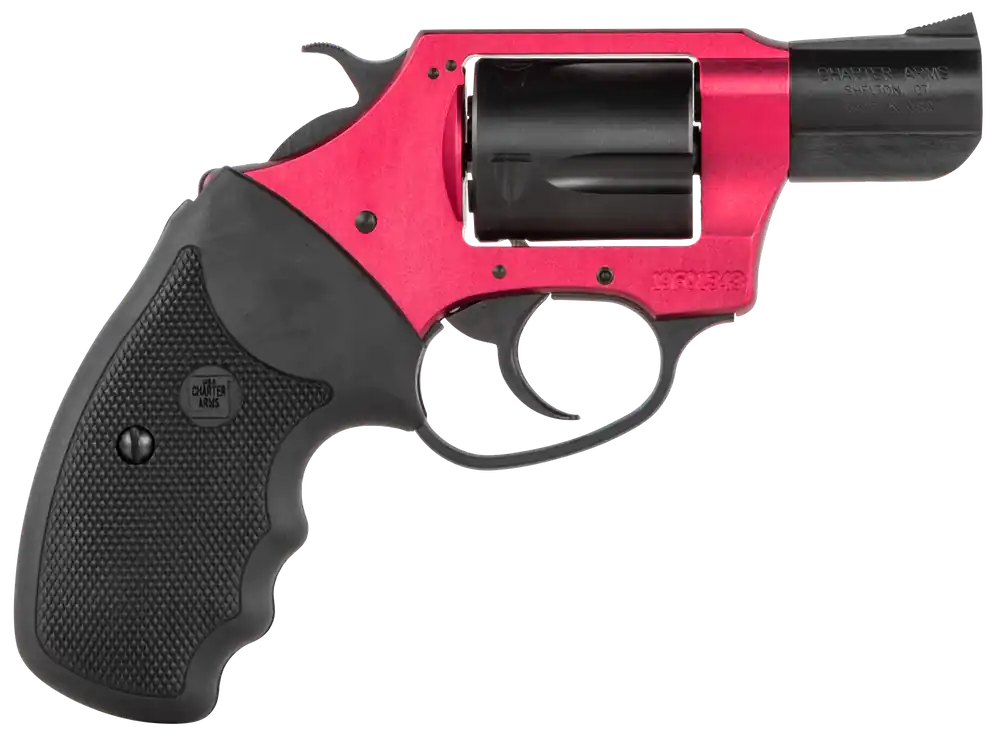 Charter Arms 53824 Undercover Lite 38 Special Caliber with 2" Black Finish Barrel, 5rd Capacity Black Finish Cylinder, Red Finish Aluminum Frame & Finger Grooved Black Rubber Grip