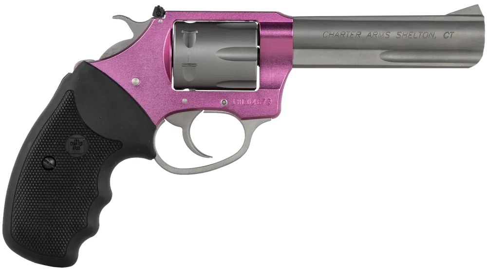 Charter Arms 52232 Pathfinder Lite 22 LR 6rd 4.20" Stainless Steel Barrel & Cylinder Pink Aluminum Frame with Black Rubber Grip