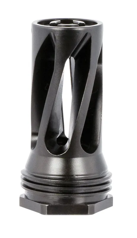 Huxwrx QD 556 Flash Hider, Black with 1/2"-28 tpi Threads, 2.30" OAL & 1.20" Diameter, for 5.56x45mm NATO AR-Platform