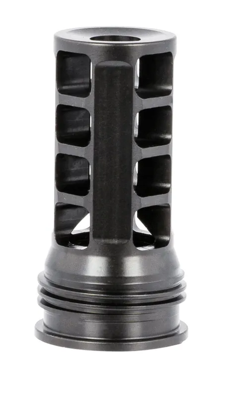 Huxwrx QD 338 Muzzle Brake, Black with 3/4"-24 tpi Threads & 2.30" OAL, for 338 Cal AR-Platform