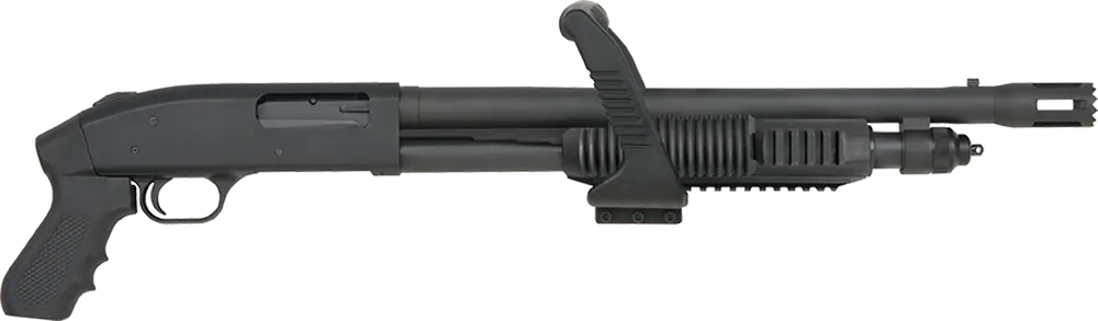Mossberg 50692 590 Tactical 12 Gauge 3" 5+1 18.50" Cylinder Bore Barrel Matte Blued Rec Black Fixed Pistol Grip Stock Right Hand Includes Chainsaw Handle