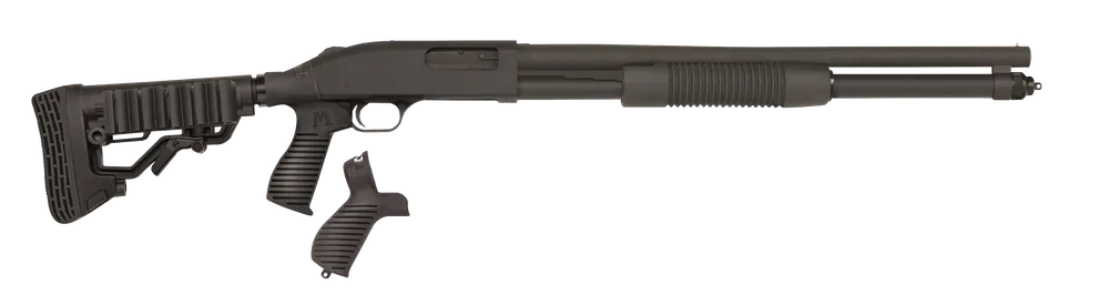 Mossberg 50695 590 Tactical 12 Gauge 3" 8+1 20" Cylinder Bore Barrel Matte Blued Rec Black FLEX 6 Position Stock Right Hand Includes FLEX Pistol Grip