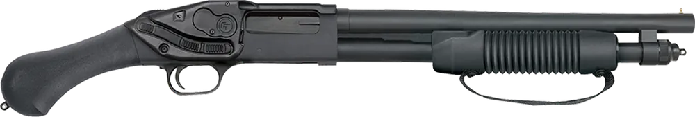 Mossberg 590 Shockwave 20Ga 3" 14.38" 5+1 Blued Rec Black Fixed Raptor Birdshead Grip Stock Crimson Trace Laser Saddle 50637