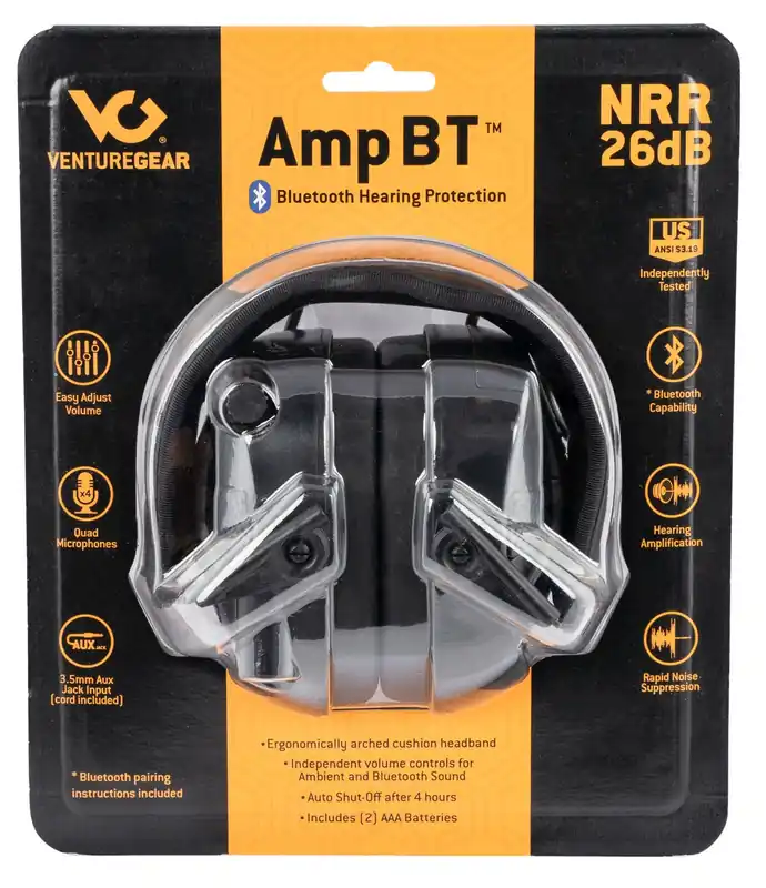 Pyramex Venture Gear AMP Muff with Bluetooth 26 dB Over the Head