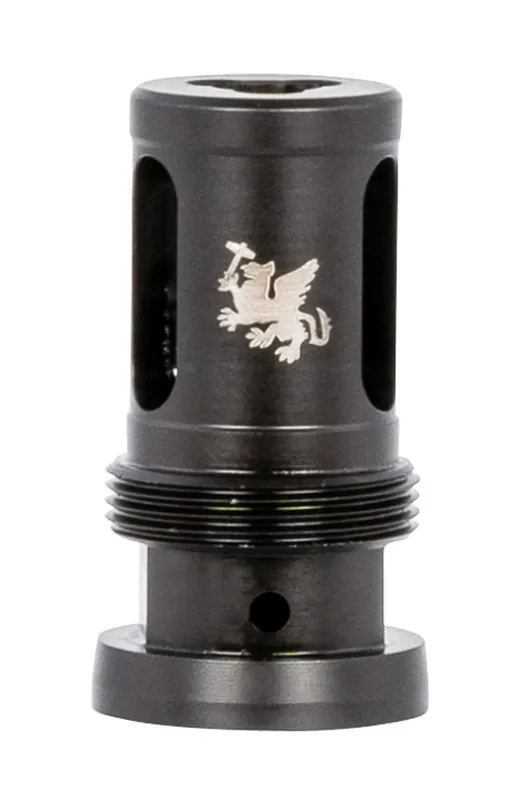 Griffin Armament Taper Mount Hammer Comp Black 17-4 Stainless Steel with 5/8"-24 tpi Threads, 1.94" OAL & 1.08" Diameter for 30 Cal