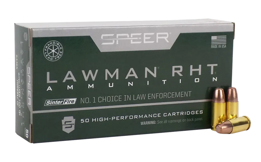 Speer Ammo Lawman RHT 9mm Luger 100gr Frangible 50rd Box