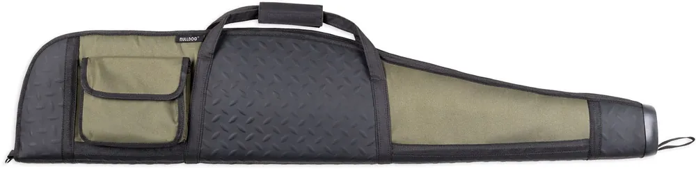 Bulldog Armor Rifle Case 48 Black with Green Panels Water-Resistant Nylon"