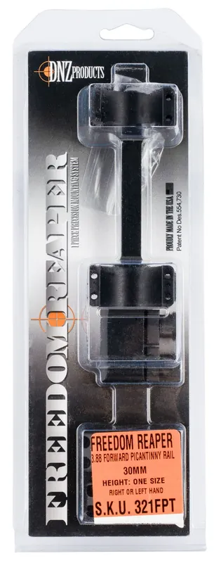 DNZ Freedom Reaper Scope Mount/Ring Combo Matte Black 3.8 Forward 30mm Tube 1913 Picatinny Rail 1.38" Mount Height Aluminum Rifle