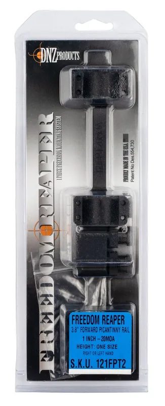 DNZ Freedom Reaper Scope Mount/Ring Combo For Rifle 3.8 Forward 30mm Tube Extra High Rings 1.38" Mount Height 20 MOA Matte Black Aluminum