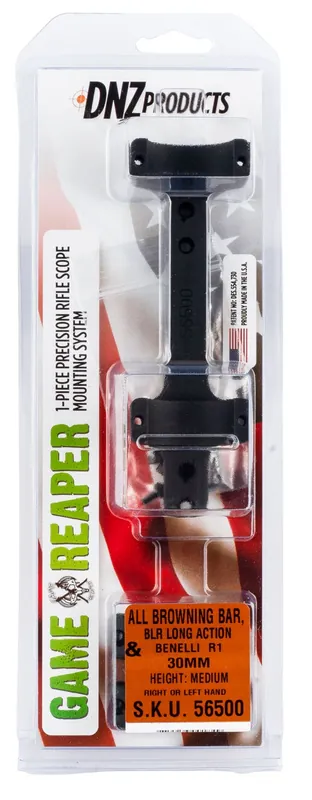 DNZ Game Reaper Scope Mount/Ring Combo For Rifle Browning BAR/BLR 30mm Tube Medium Rings 1.06" Mount Height For Long Action Matte Black Aluminum