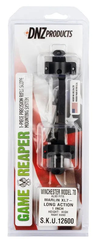 DNZ Game Reaper Scope Mount/Ring Combo Matte Black Winchester 70/ Marlin XL7 1" Tube For Long Action Aluminum Rifle