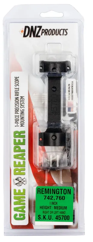 DNZ Game Reaper Scope Mount/Ring Combo For Rifle Remington 742/760 1" Tube Medium Rings 1.06" Mount Height Matte Black Aluminum