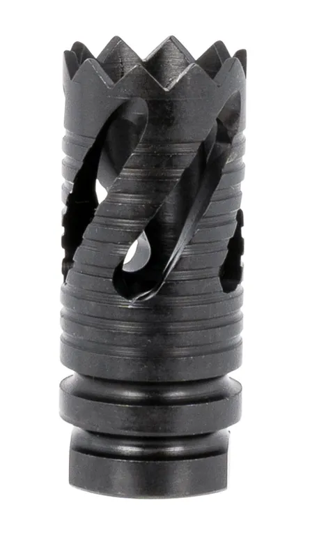 TacFire Thread Crown Muzzle Brake Black Oxide Steel with 1/2"-36 tpi Threads, 2.05" OAL & 0.87" Diameter for 9mm Luger AR-Platform