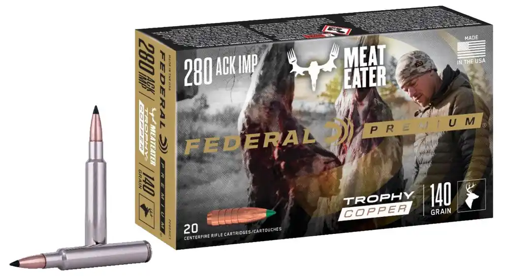 Federal Premium 280 Ackley Improved 140 Gr. Trophy Copper 20/Box