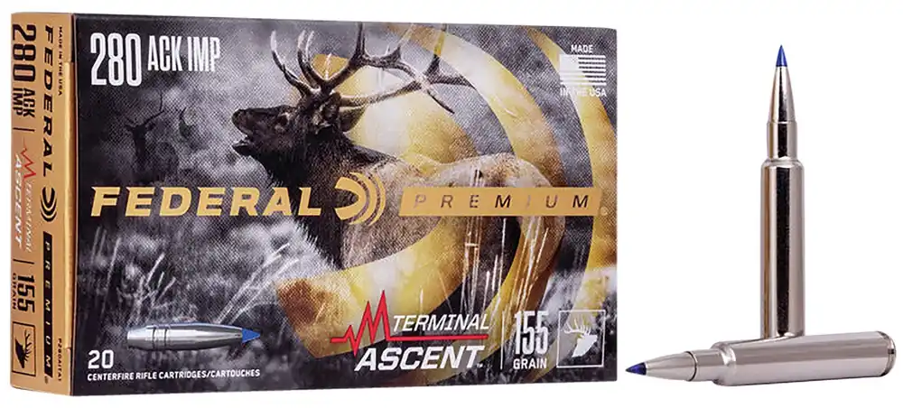 Federal Premium 280 Ackley Improved 155 Gr. Terminal Ascent 20/Box
