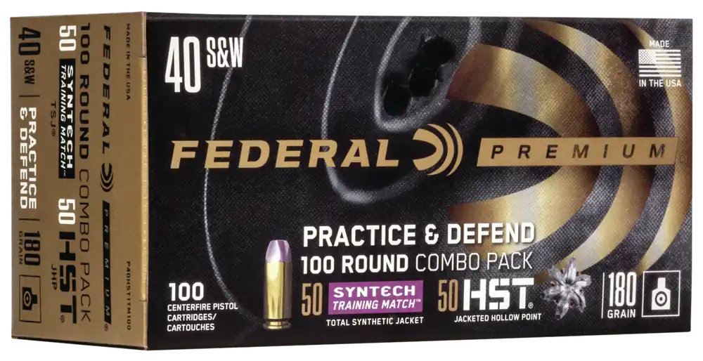 Federal Practice & Defend 40 S&W 180 gr HST/Synthetic 100 Bx/ 5 Cs