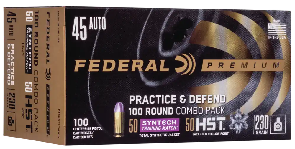 Federal Practice & Defend 45 ACP 230 gr HST/Synthetic 100 Bx/ 10 Cs