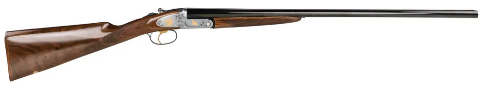 F.A.I.R. De Luxe Prestige 20 Gauge with 28" Blued Barrel, 3" Chamber, 2rd Capacity, Silver Engraved Metal Finish & Walnut Stock Right Hand (Full Size)