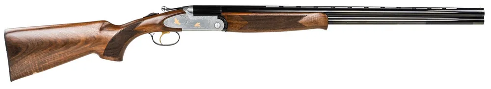 F.A.I.R. Gold 20 Gauge with 28" Blued Barrel, 3" Chamber, 2rd Capacity, Silver Gold Engraved Metal Finish & Walnut Stock Right Hand (Full Size)