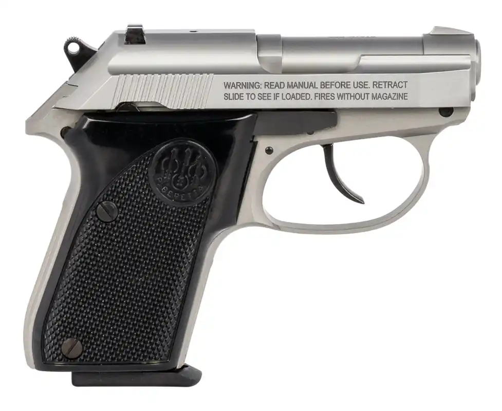 Beretta USA 3032 Tomcat 32 ACP Caliber with 2.40" Tip-Up Barrel, 7+1 Capacity, Overall Satin Stainless Steel Finish Frame, Slide & Black Polymer Grip